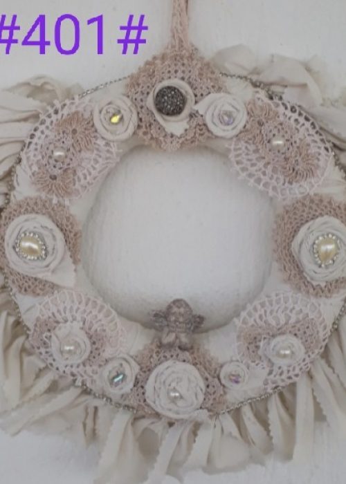 Dantel Kapı Duvar Süsü/Burlap Wreath