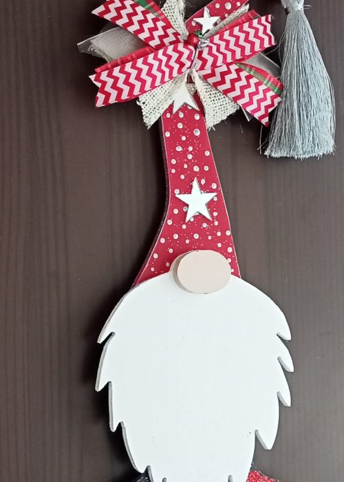 Yılbaşı Ahşap Gnome Kapı Duvar süsü