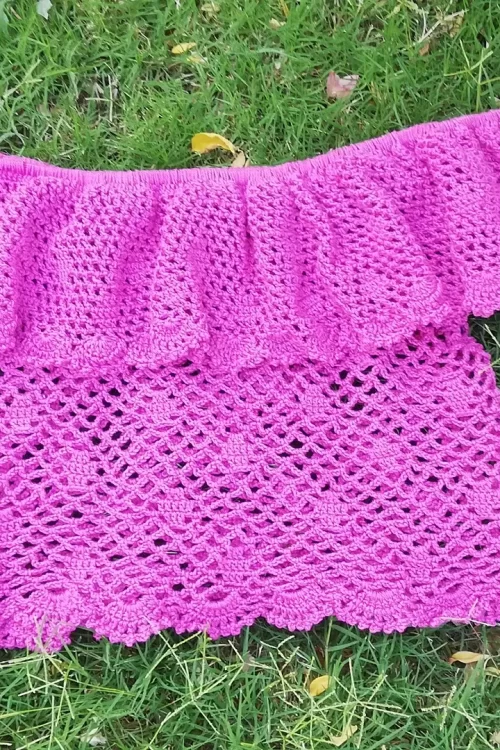 El örgü crop bluz (hand knit crop top)